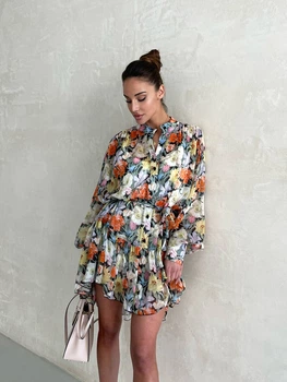 Жіноча легка шифонова сукня ANN з поясом Milirud S-M Чорний (509-2-S/M)
