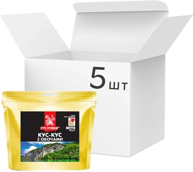 Упаковка каши быстрого приготовления Сто Пудов Кус-кус с овощами 88 г х 5 шт (4820235611507)