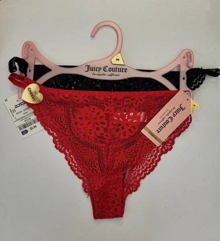 Набор женских трусиков танго Juicy Couture с логотипом размер M