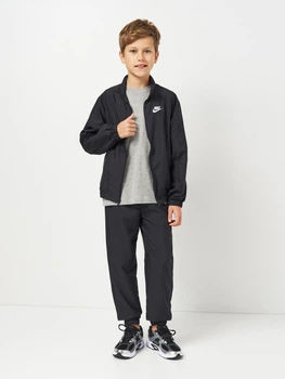 Підлітковий спортивний костюм (толстовка + штани) для хлопчика Nike K Nsw Tracksuit Wvn Fz HQ9314-011 L 147-158 см Black/Black/Black/White (198482224097)