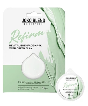 Востанавливающая маска для лица с зеленой глиной - Joko Blend Refirm Revitalizing Face Mask 15g (1277928-1673228685-2)