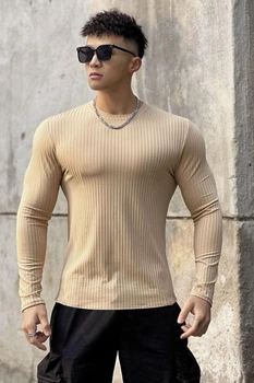 Лонгслив мужской Gym Ecet бежевый 2XL