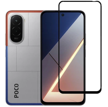 Защитное стекло LUX для Poco M7 4G полная проклейка черный