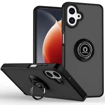 Чохол Fiji Colorframe для Samsung Galaxy A07 (A075) матовий бампер з кільцем підставкою Black