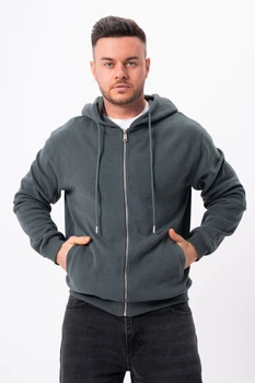 Кофта на замке спортивная плюш K.O.R 706 Зеленый (№81 green) 3XL