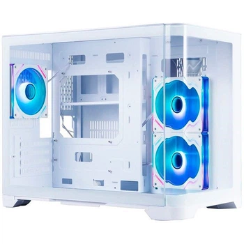 Корпус 1stPlayer UV6, White, без БЖ, Mini Tower, Micro ATX / Mini ITX, 2xUSB 3.0, макс. CPU - 157 мм / VGA - 400 мм, 3x120 мм ARGB, бічна та передня панель із загартованого скла (UV6-WH-2FC7R-W-1FC7-W)