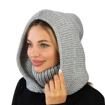 Капор-капюшон із високим коміром One size Сірий