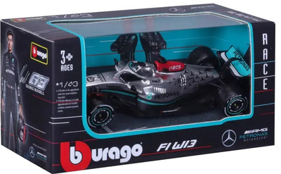Металева модель автомобіля Bburago F1 Mercedes W13 Performance Льюїс Гамільтон 1:43 BB-18-38065-44 (4893993380657)