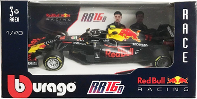 Металева модель автомобіля Bburago Red Bull Racing Honda RB16B 11 Sergio Perez 1:43 Чорний 18-38055-11 (4893993002900)