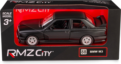 Metalowy model samochodu Daffi RMZ City BMW M3 E30 1986-1991 Matte 1:35 Czarny K-138 (5905422111387)