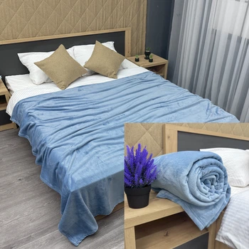 Плед-покривало Decorator WellSoft 180х210 см однотонний Блакитний (87-264)