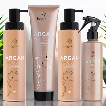 Набір 4в1 для волосся з аргановою олією Bogenia Argan Oil BG411 (шампунь, кондиціонер, маска, термозахист)