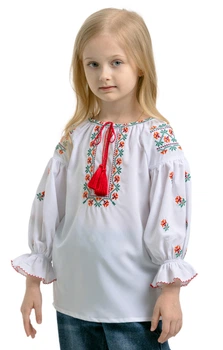 Дитяча вишиванка для дівчинки Веселка Folk Moda 146 Білий (veselka-280711182)