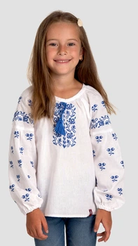 Дитяча вишиванка для дівчинки Folk Moda 146 Білий (6028-282411182)
