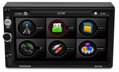 Автомагнитола REAKOSOUND RK-7157G / 7" / Сенсорная / Bluetooth / GPS / USB / AUX / TF slot / 2DIN
