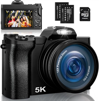 Фотоаппарат IXNAIQY DC201 48Мп / CMOS / 5K 60fps / 16X зум / Wi‑Fi / Черный Б/В