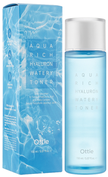Toner Ottie Aqua Rich Hyaluron Watery Toner z kompleksem kwasu hialuronowego 150 ml (8809708710424)