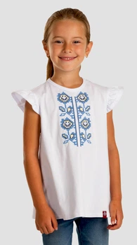 Дитяча футболка-вишиванка для дівчинки Folk Moda 116 Білий (6014-286111167)