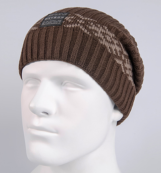 Шапка-ковпак чоловіча в'язана GLYPH One Size (54-59) Коричневий