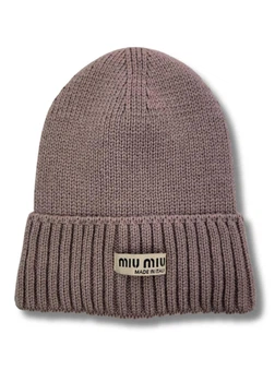 Женская зимняя шапка на флисе нашивка MIU One-size Мокко