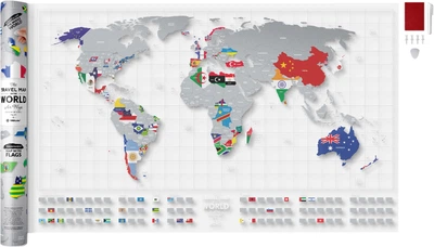 Скретч карта мира 1DEA.me Travel Map AIR Flags (AF)