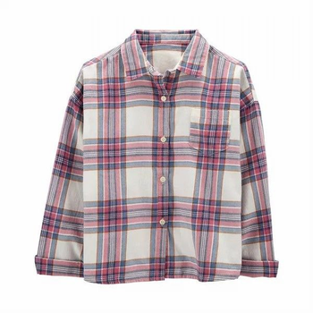 Рубашка OshKosh B'gosh Boxy Fit на пуговицах, размер 7, рост 122