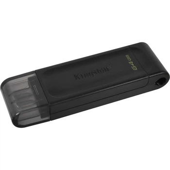 Флеш-накопитель Kingston 64Gb USB3.2 Type-C DataTraveler 70 Black (DT70/64GB)
