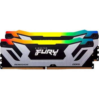 Модуль памяти Kingston Fury DDR5 48GB (2x24) 8400MHz Renegade RGB Silver XMP (KF584CU40RSAK2-48)