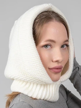 Капор-капюшон із високим коміром One size Біла