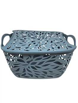 Кошик ажурний 34*25*18см з кришкою пластиковий