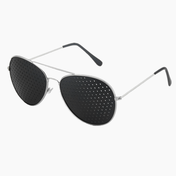 Очки-перфорационные "Aviator Silver". Перфорационные очки с дырочками. Очки тренажер для улучшения зрения