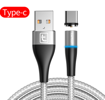 Магнітний кабель для заряджання USB - Type-C. Зарядний провід шнур ЮСБ на Тайп С для телефону смартфона FS1523S