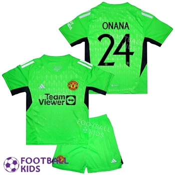 Детская футбольная форма ONANA 24 Манчестер Юнайтед 2023-2024 Goalkeeper Green 135-145 см (set3442-131302-4)