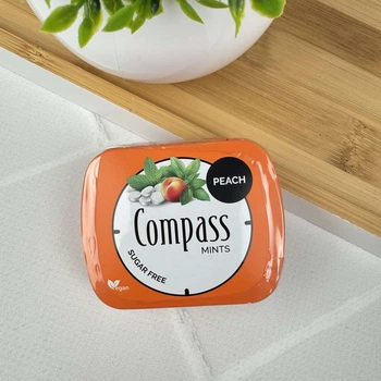 Конфеты Compass Fresh mints без сахара (персик), 14 г