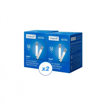 Тест-полоски для глюкометра Longevita Smart 2 x 50 шт. (6662664) (302925)