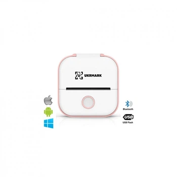 Принтер чеков UKRMARK P02PK Bluetooth, бело-розовый (900888) (286527)
