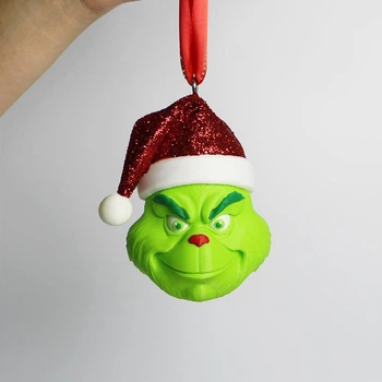 Новогодняя игрушка Гринч с улыбкой – украшение, выполнено с помощью 3D-печати, ручная роспись, подарок