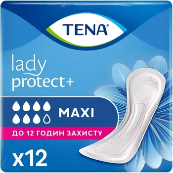 Женские урологические прокладки Tena Lady Protect+ Maxi (7 капель) 12 шт.