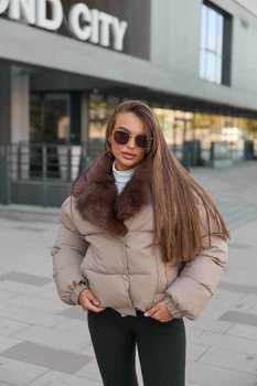 Зимова куртка Mila Nova К-348 48 капучино