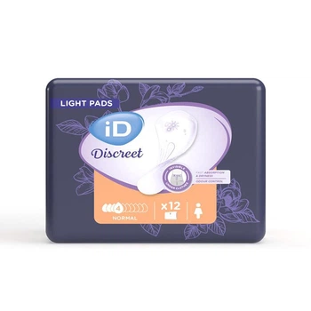 Женские урологические прокладки іD Discreet Light Normal (4 капли) 12 шт.