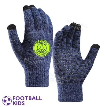Рукавички футбольні ПСЖ сенсорні Paris Saint-Germain Touch Screen Blue/Neon Yellow One Size (38012-4)