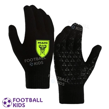 Рукавички футбольні Інтер Майамі сенсорні Touch Screen Black/Neon Yellow One Size (38165-4)