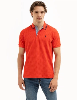 Чоловіча футболка поло U.S.Polo Assn. (134991928321) DOT PRINT POLO M червона