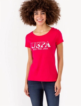 Жіноча футболка U.S.Polo Assn. (786660536461) USPA METALLIC SLASHED XS фуксія