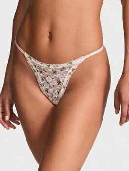 Женские трусики Victoria’s Secret (34312955164453) Lace String Thong XL розовые