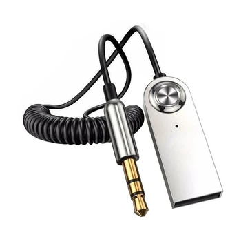 Ресивер Bluetooth BA01, AUX, mic, BT5.0, Grey-Black