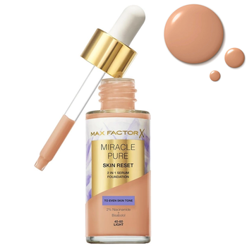 Max Factor Miracle Pure 2in1 Skin Reset Serum Foundation Тональный крем-сыворотка для лица № 40-60 "Light"