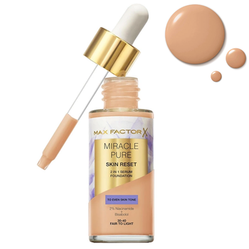 Max Factor Miracle Pure 2in1 Skin Reset Serum Foundation Тональний крем-сироватка для обличчя No 30-40 "Fair to Light"