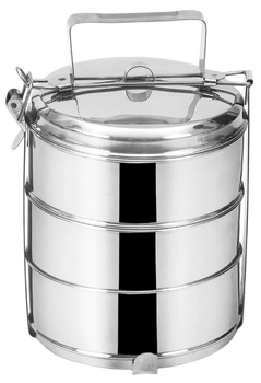 Набір харчових контейнерів Orion сталевий 3-рівневий Сріблястий 3 x 1 л (8595116719769)