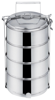 Набір харчових контейнерів Orion сталевий 4-рівневий Сріблястий 4 x 1 л (8595116730597)